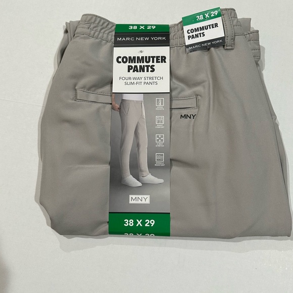 Marc New York 38x29 Men’s Commuter Pants Four Way Stretch Slim Fit Pants - New - Picture 3 of 6